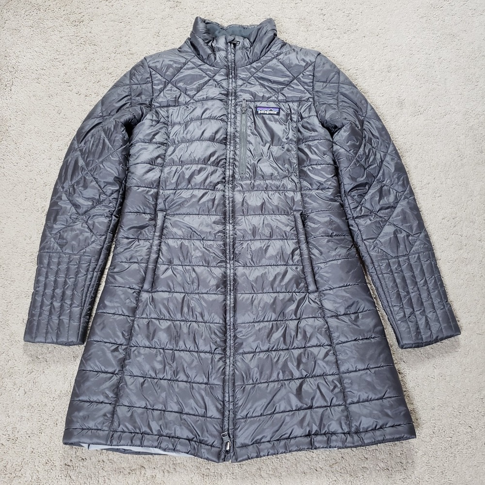 Patagonia Jacket Womens Small Gray Radalie Parka Insulated Quilted Puffer‎ Coat
